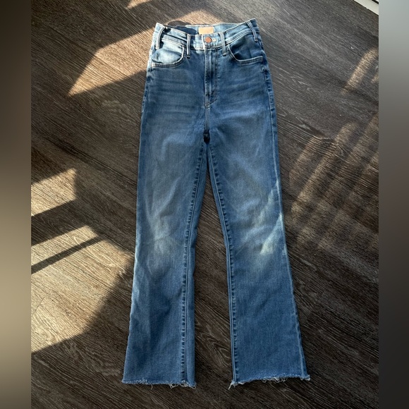 MOTHER The Hustler Ankle Fray Jeans Medium Wash Healing Jar Sz 24 EUC Cotton - Picture 4 of 13